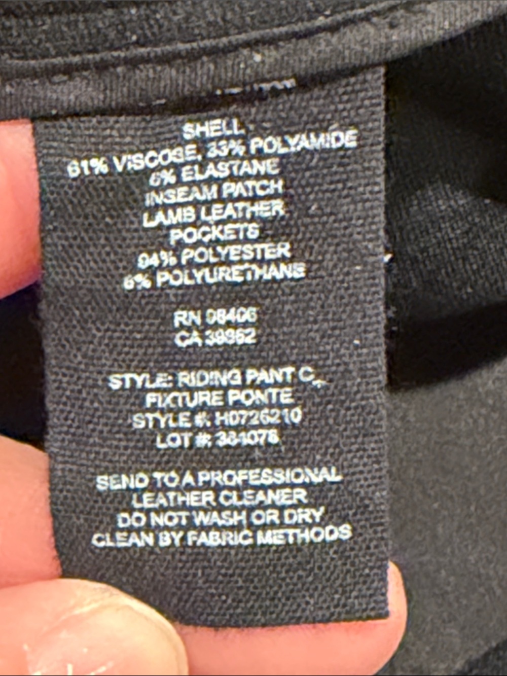 Theory Ponte Riding Straight-Leg Pants with lambs Leather Panel 4 - Picture 7 of 7